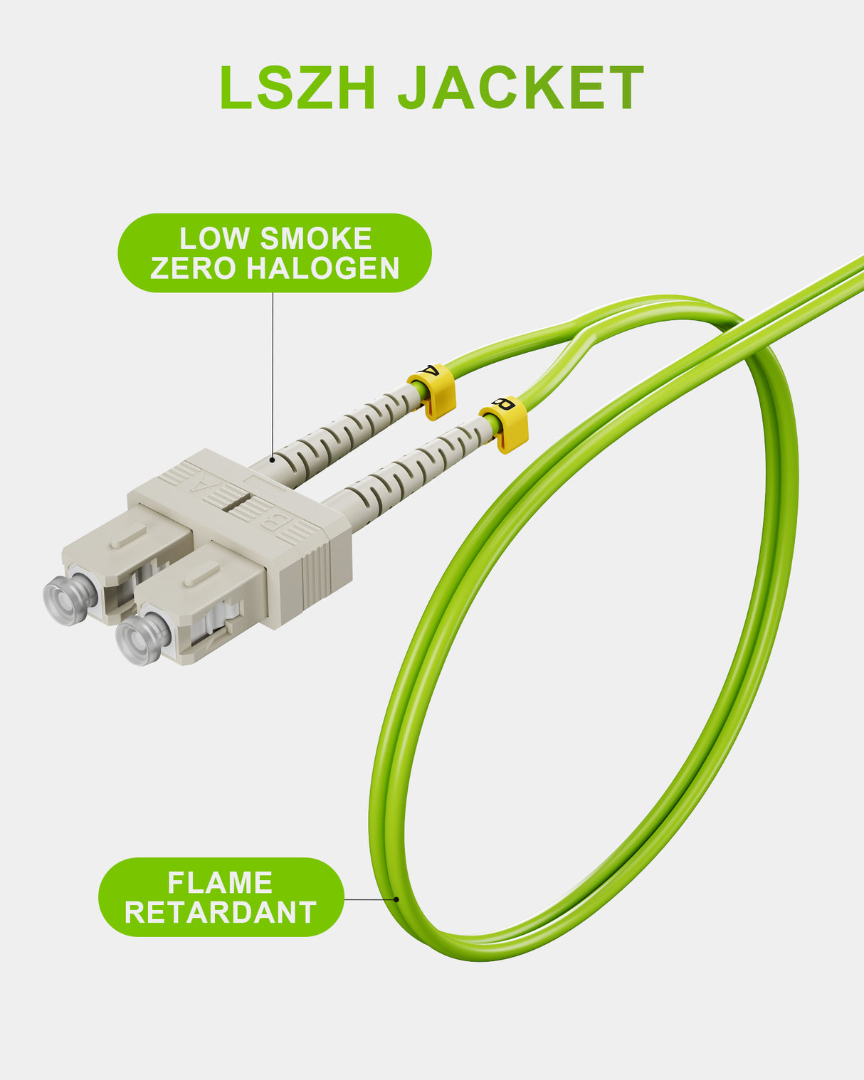 VANDESAIL OM5 LC to SC Fiber Patch Cable, Duplex 40/100GB Fiber Jumper Optical Patch Cord 50/125 LSZH