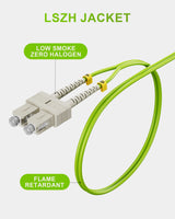 VANDESAIL OM5 LC to SC Fiber Patch Cable, Duplex 40/100GB Fiber Jumper Optical Patch Cord 50/125 LSZH
