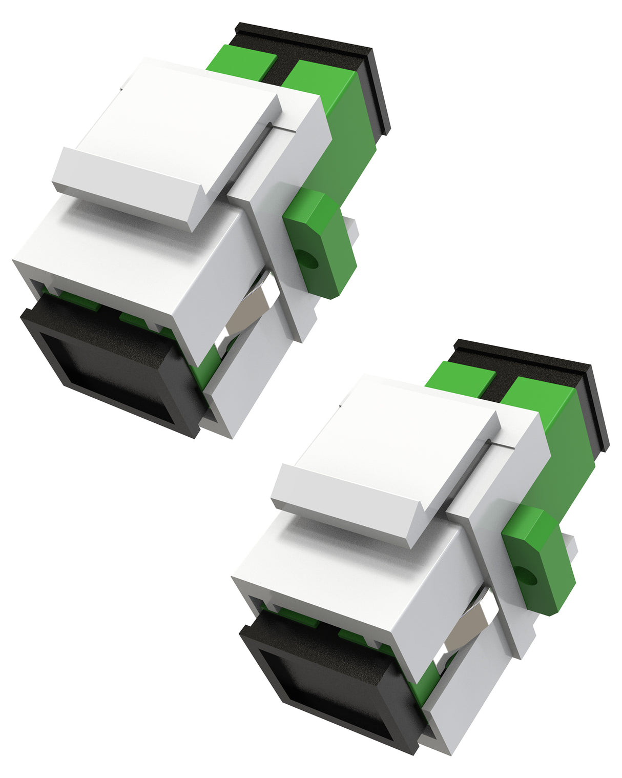 SC Fiber Optic Coupler Keystone Jack, Singlemode for Patch Panels and Wall Plates Fiber Optic Cable Adapter (Grass Green，Angled Physical Contact)
