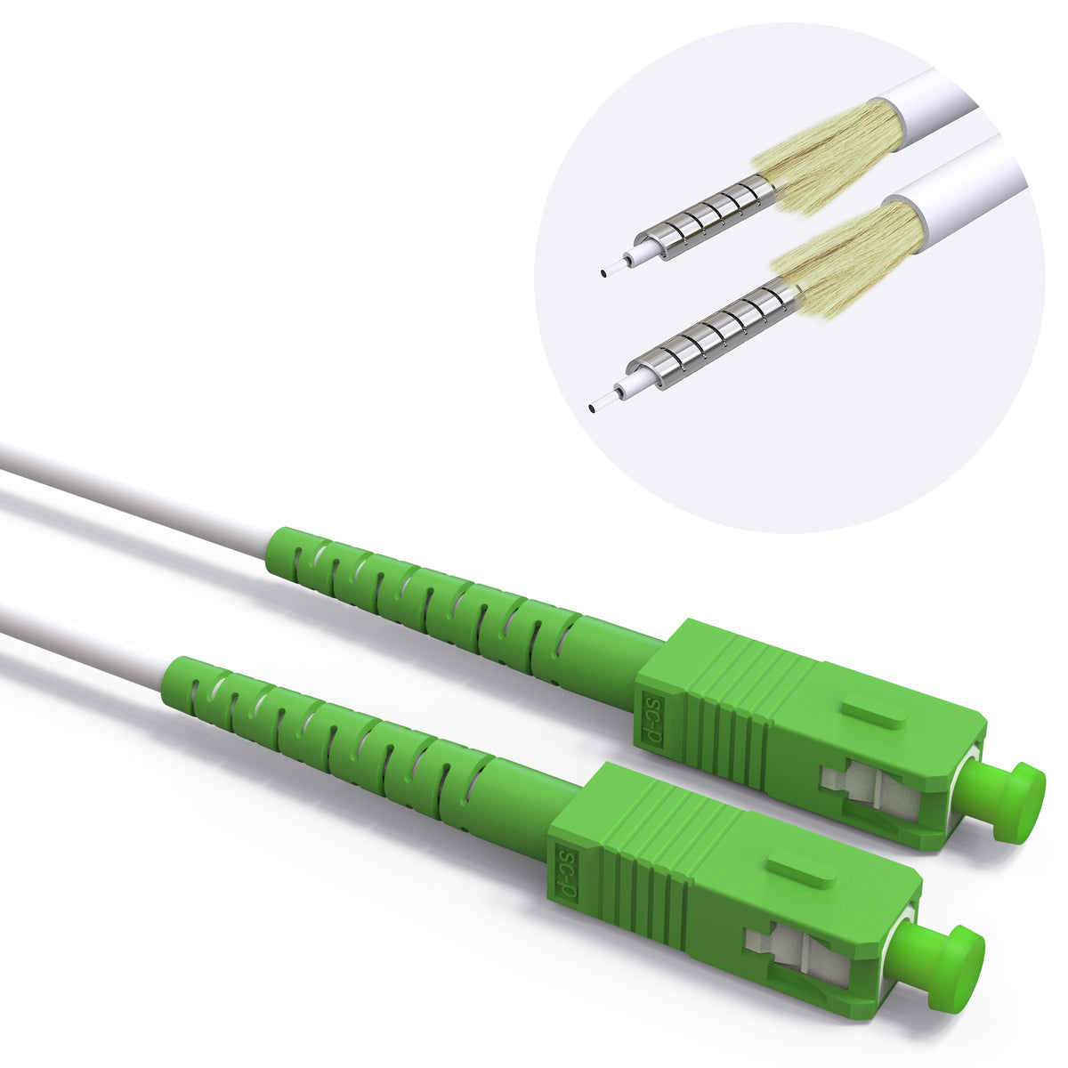 VANDESAIL OS2 SC-UPC to SC-APC Armored Fiber Patch Cable Single Mode F ...