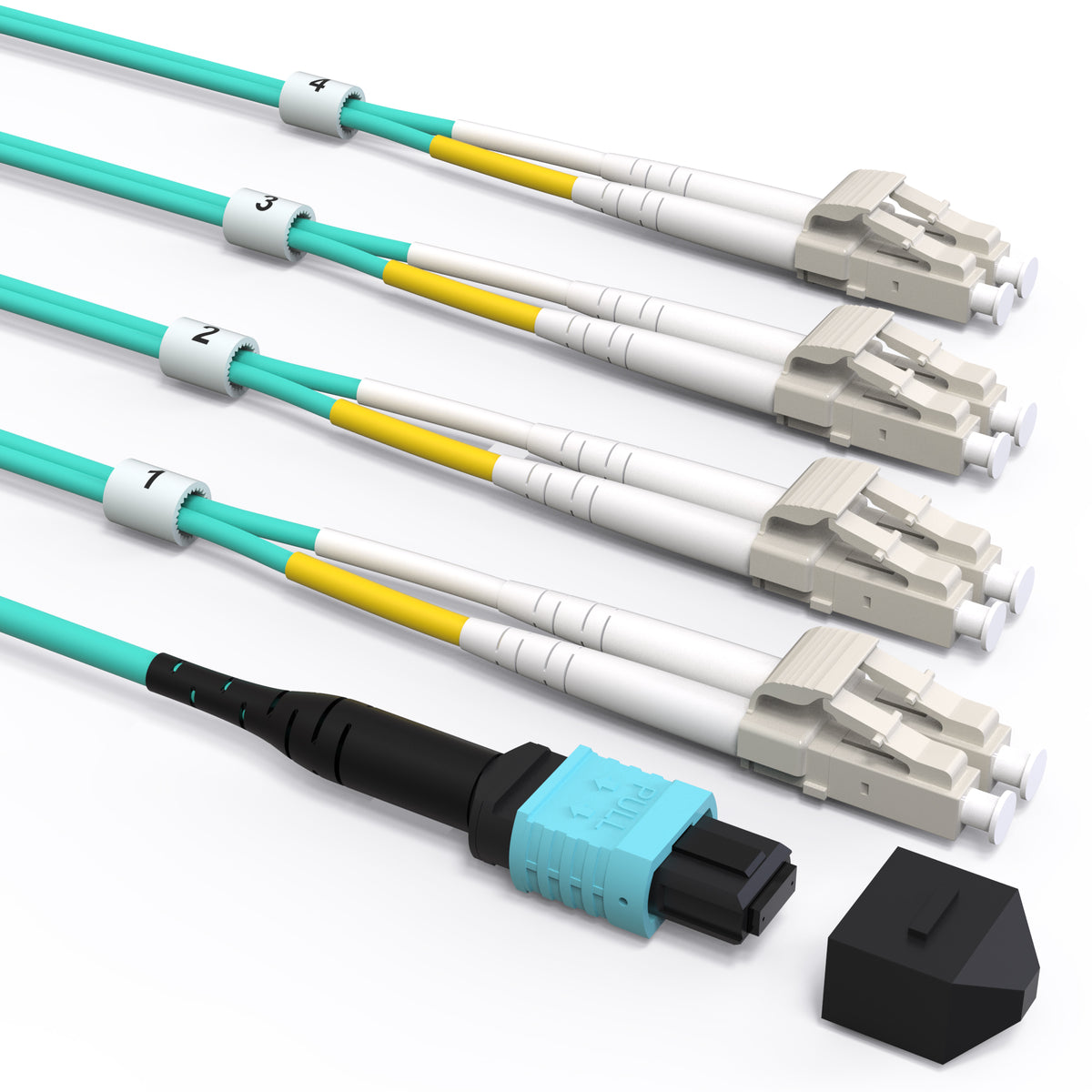 VANDESAIL MPO to MPO & 4x LC to LC Cables,Fiber Cable Set 12 Strand OM ...