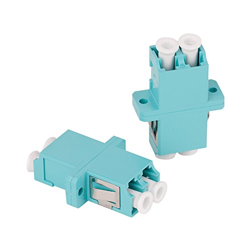 VANDESAIL Fiber Optic Adapter, LC to LC Duplex Multimode Fiber Optic Cable Adapter Coupler OM1 OM2 OM3 OM4