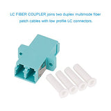 VANDESAIL Fiber Optic Adapter, LC to LC Duplex Multimode Fiber Optic Cable Adapter Coupler OM1 OM2 OM3 OM4