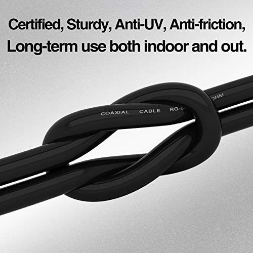 Coaxial Cable Triple Shielded, 15 FT VANDESAIL RG6 Coax Cable 75