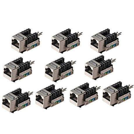 CAT6 Snap-in Shielded Keystone Jack, MACTISICAL RJ45 Cat 6 Ethernet Module Thunder-Proof in-Line Couplers - vandesail