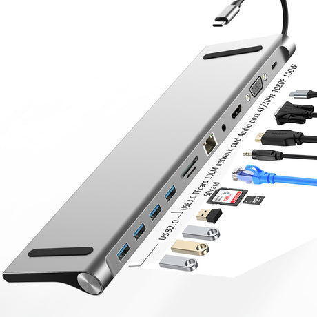 Vandesail 11 in 1 USB-C Multiport adapter for Windows 8.1/10 mac OS 10.10-10.14 - vandesail